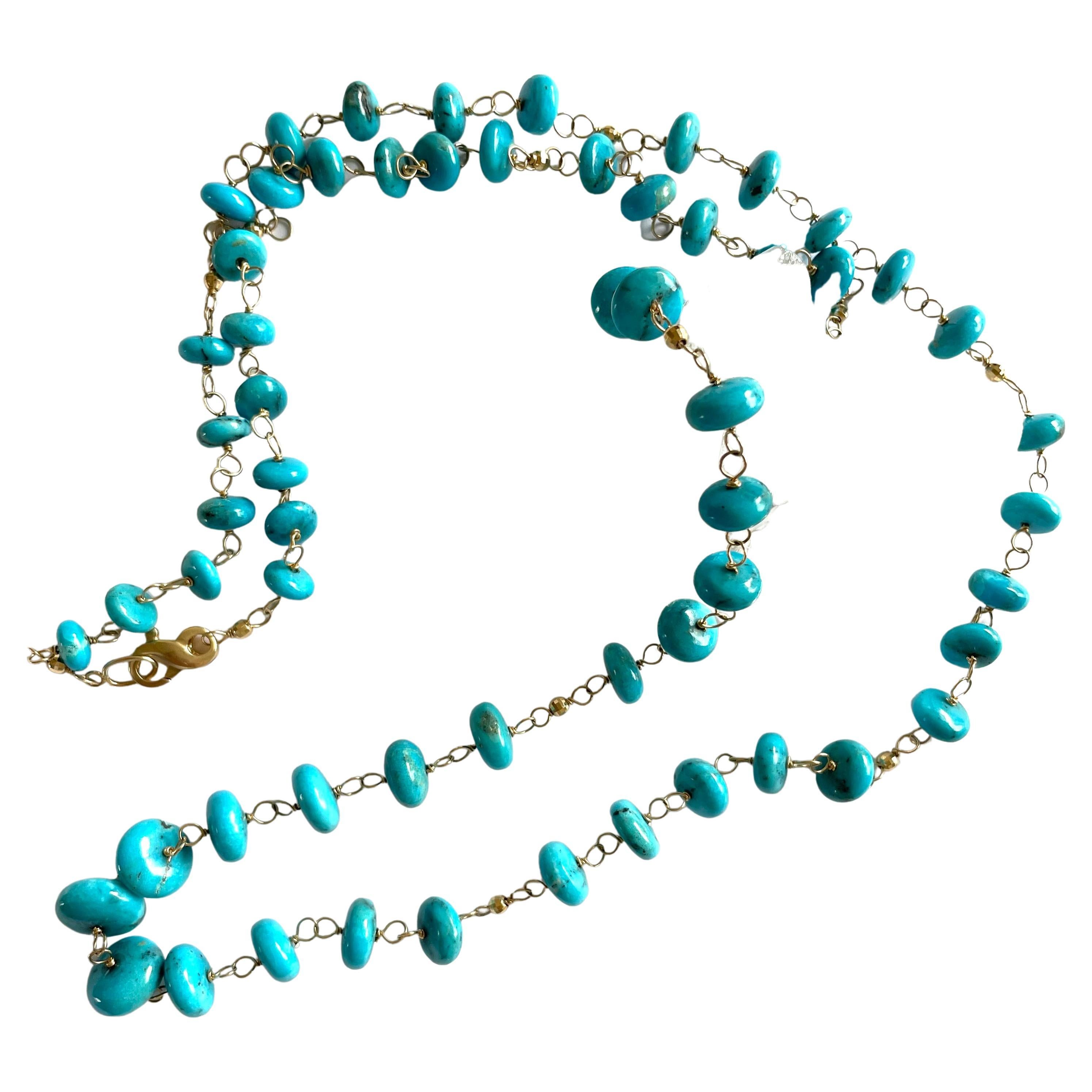 Description
Sleeping Beauty Turquoise accented with 14k faceted balls necklace. Can be doubled.
Item # N3791. For a luxurious layered look, pair this necklace with item: 