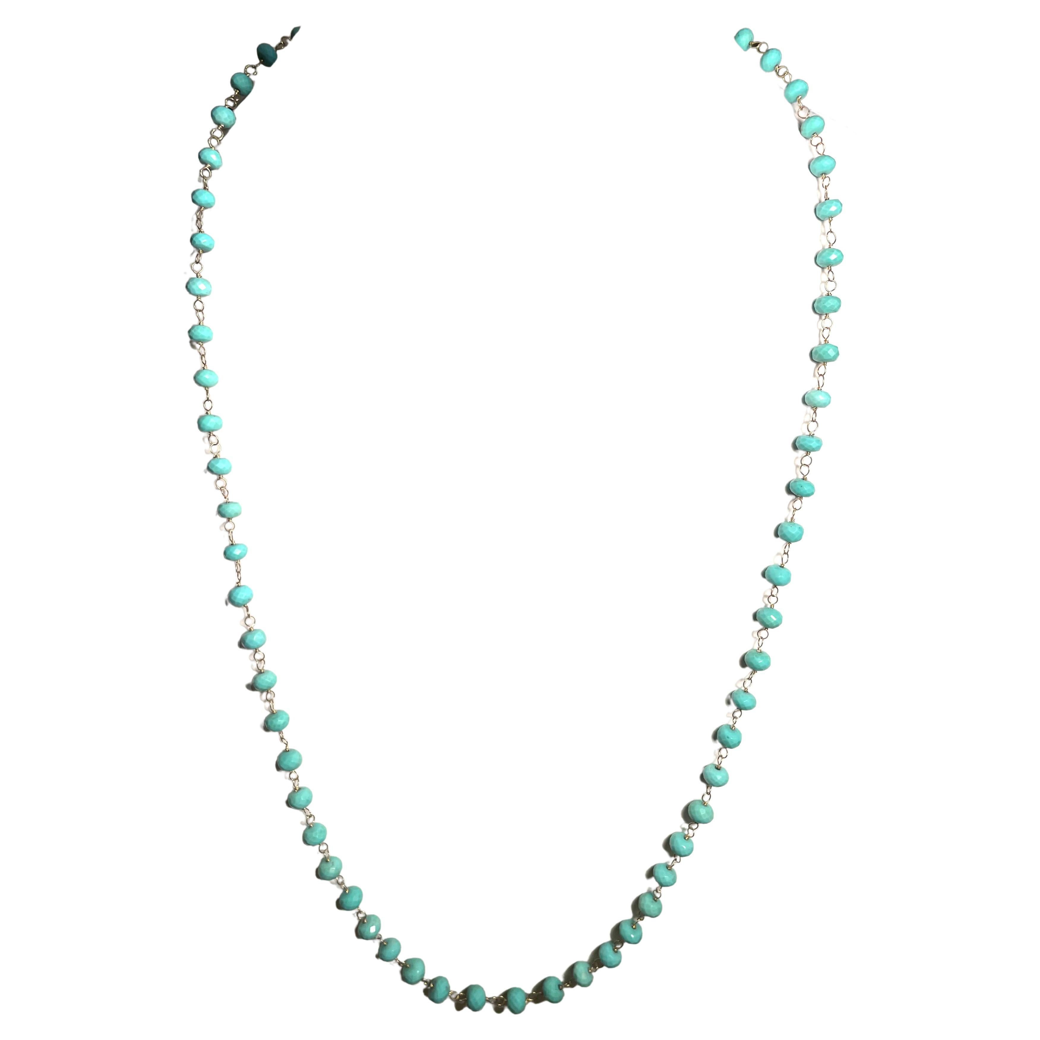 Sleeping Beauty Turquoise Long  Paradizia Necklace For Sale 2
