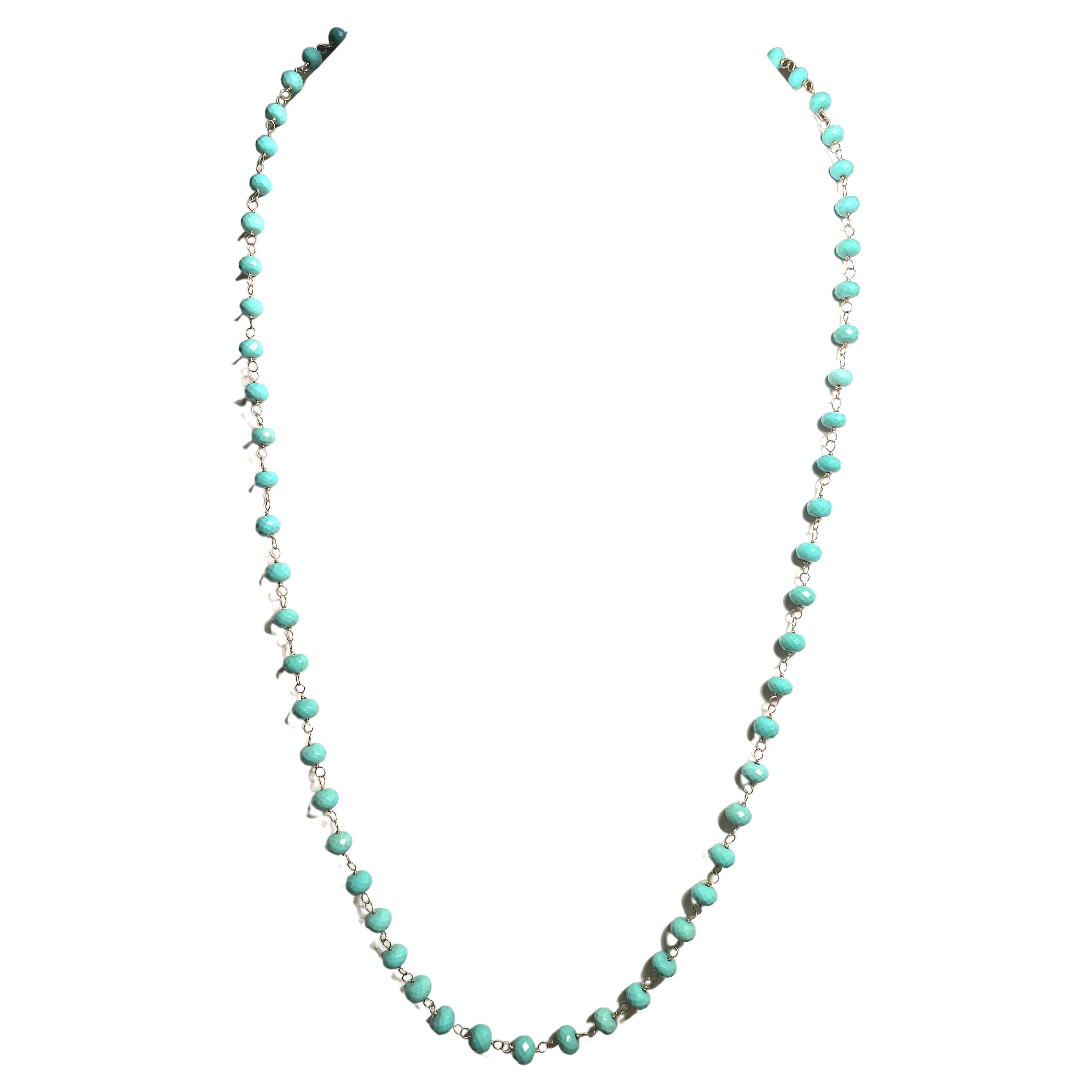 Sleeping Beauty Turquoise Long  Paradizia Necklace For Sale 3