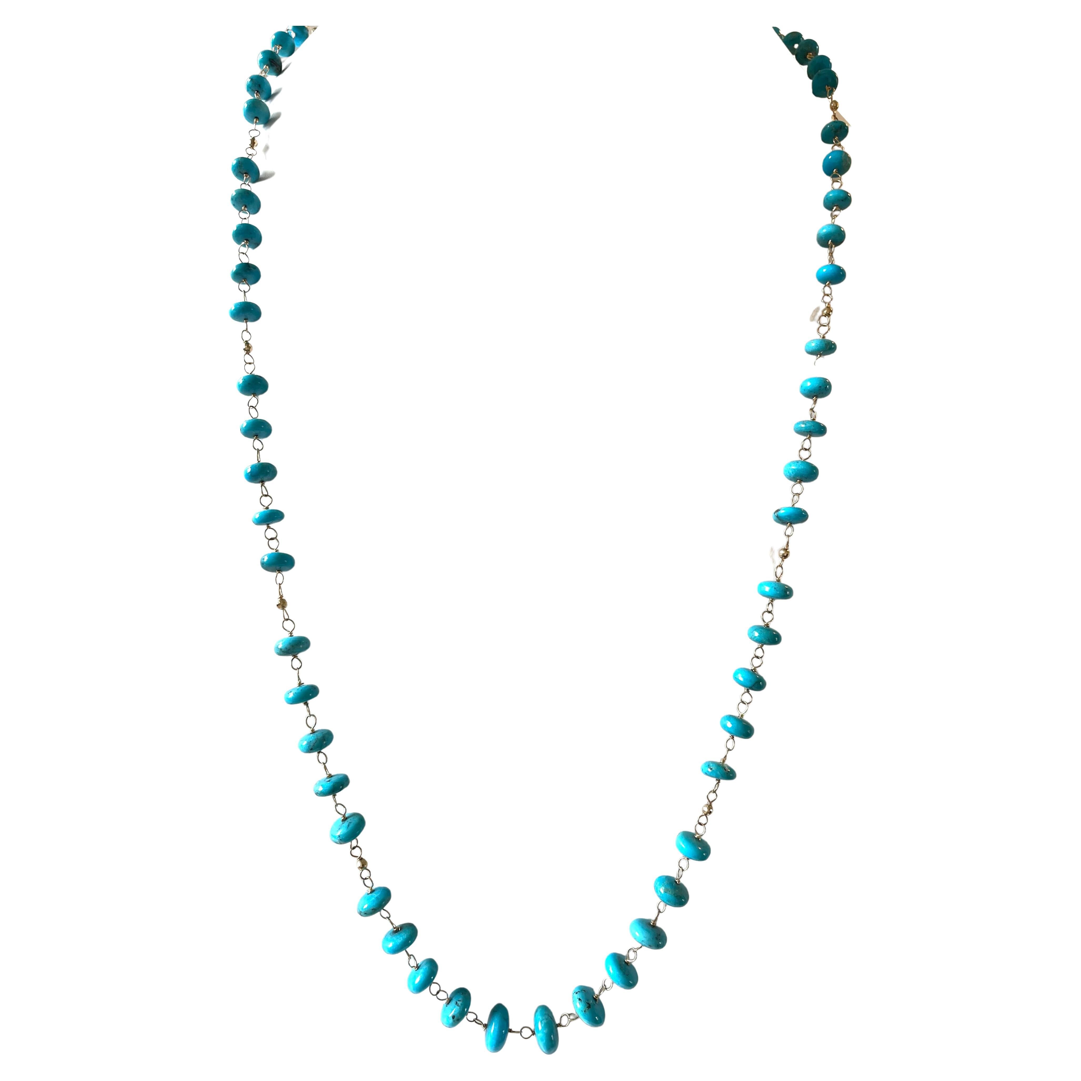 Sleeping Beauty Turquoise Long Necklace For Sale