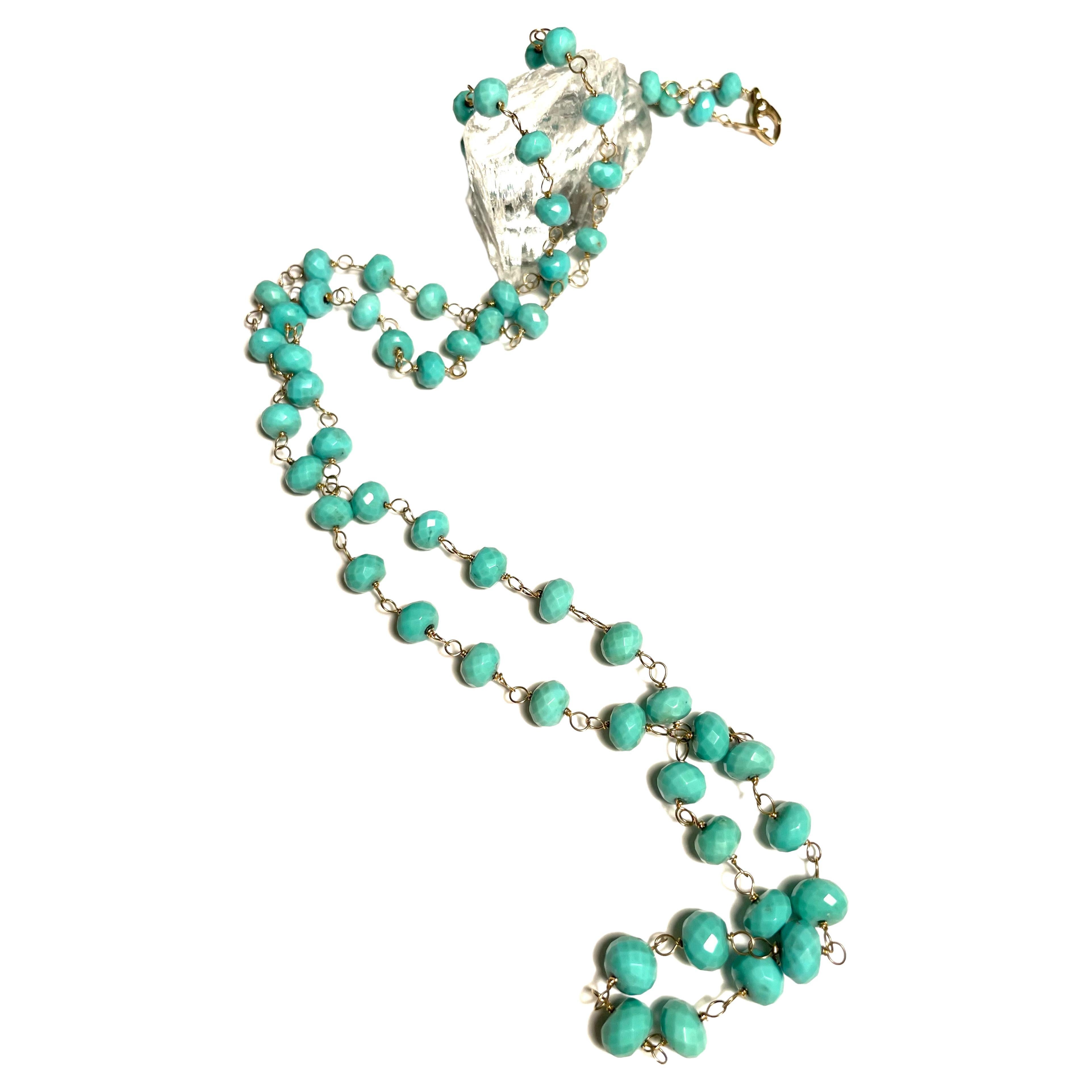 Sleeping Beauty Turquoise Long  Paradizia Necklace For Sale