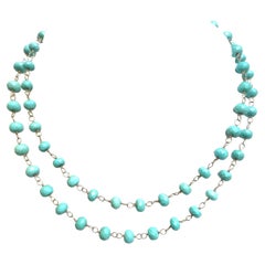 Sleeping Beauty Turquoise Long Necklace (shown doubled)