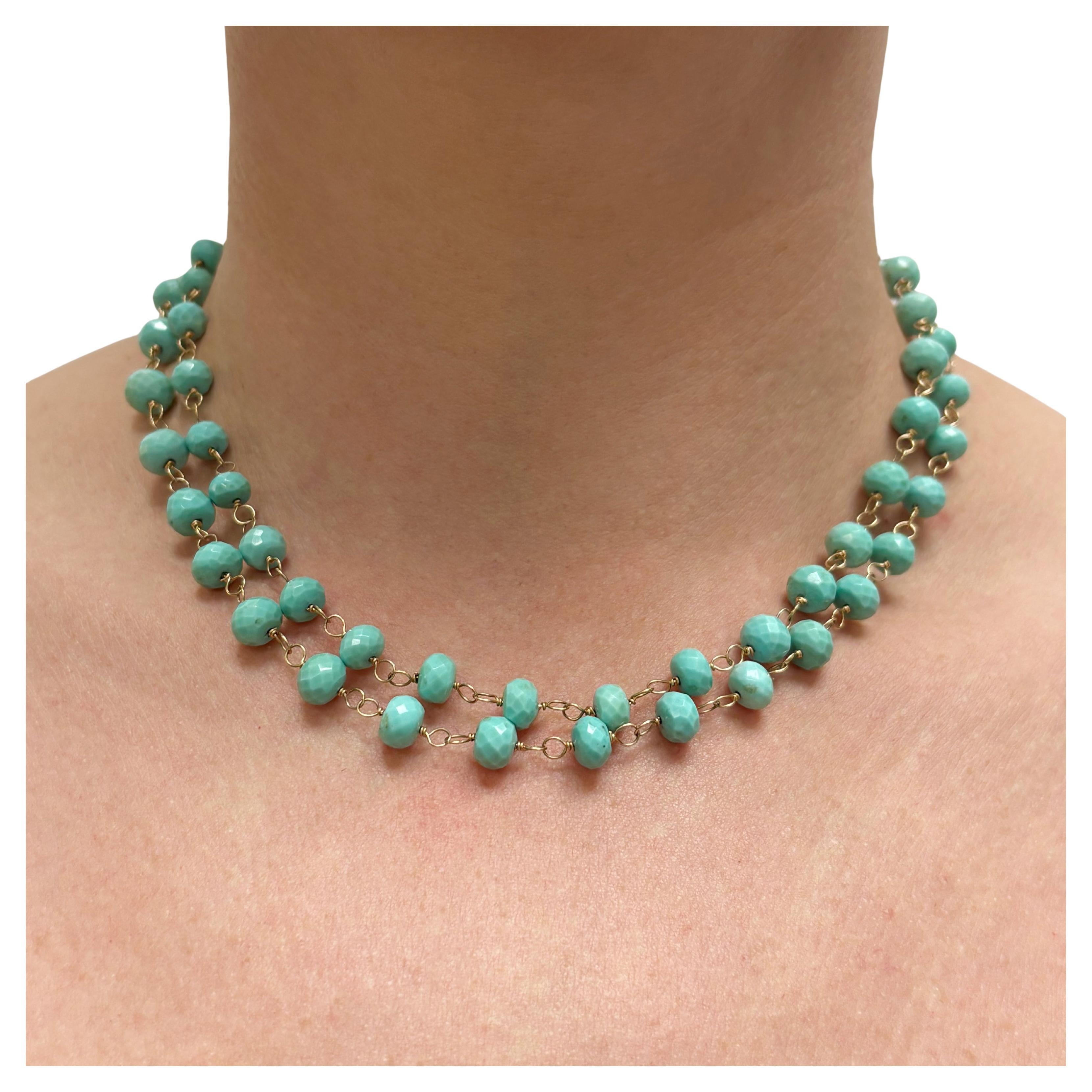 Sleeping Beauty Turquoise Long Paradizia Necklace N3828