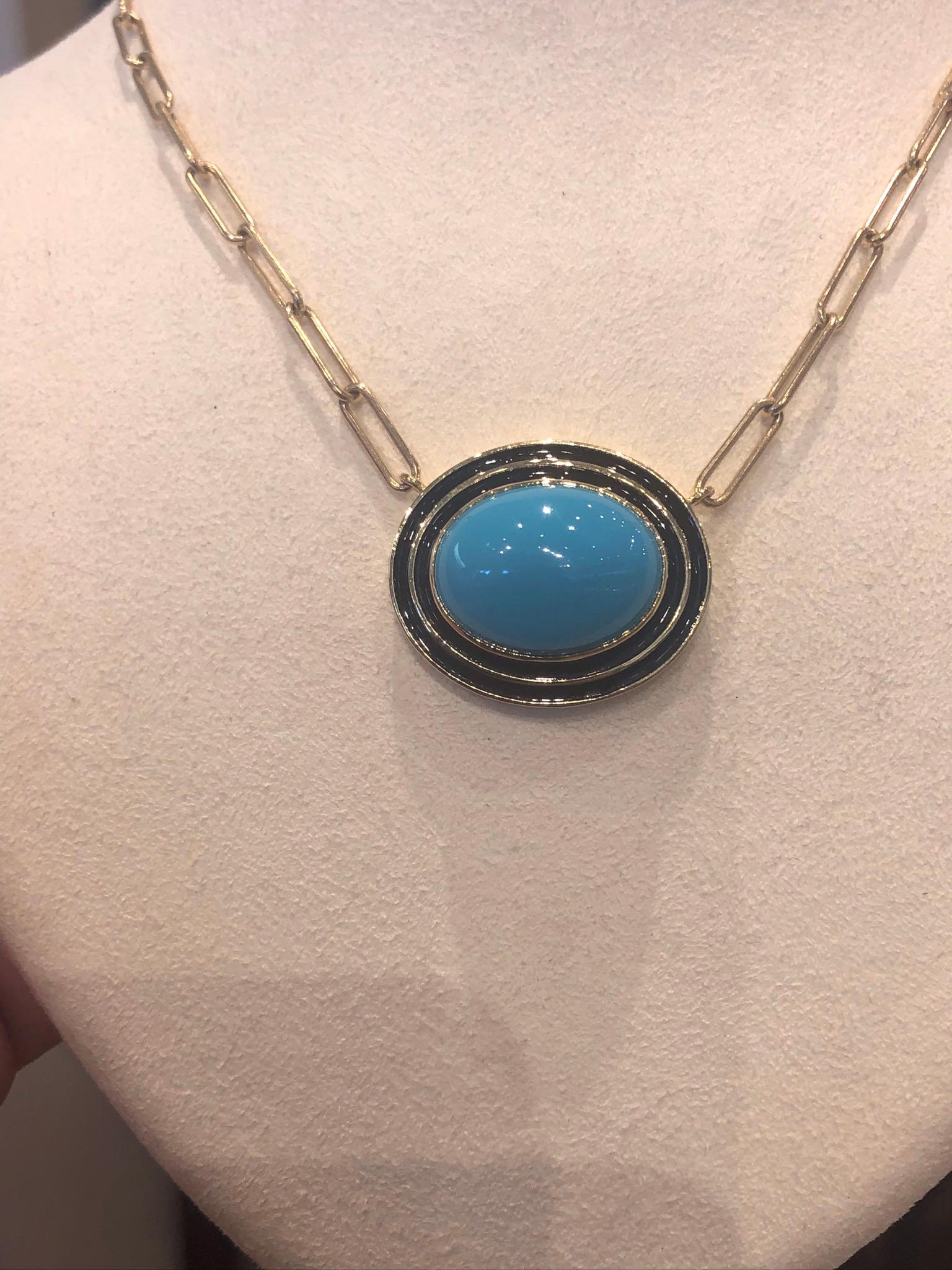 turquoise cabochon necklace