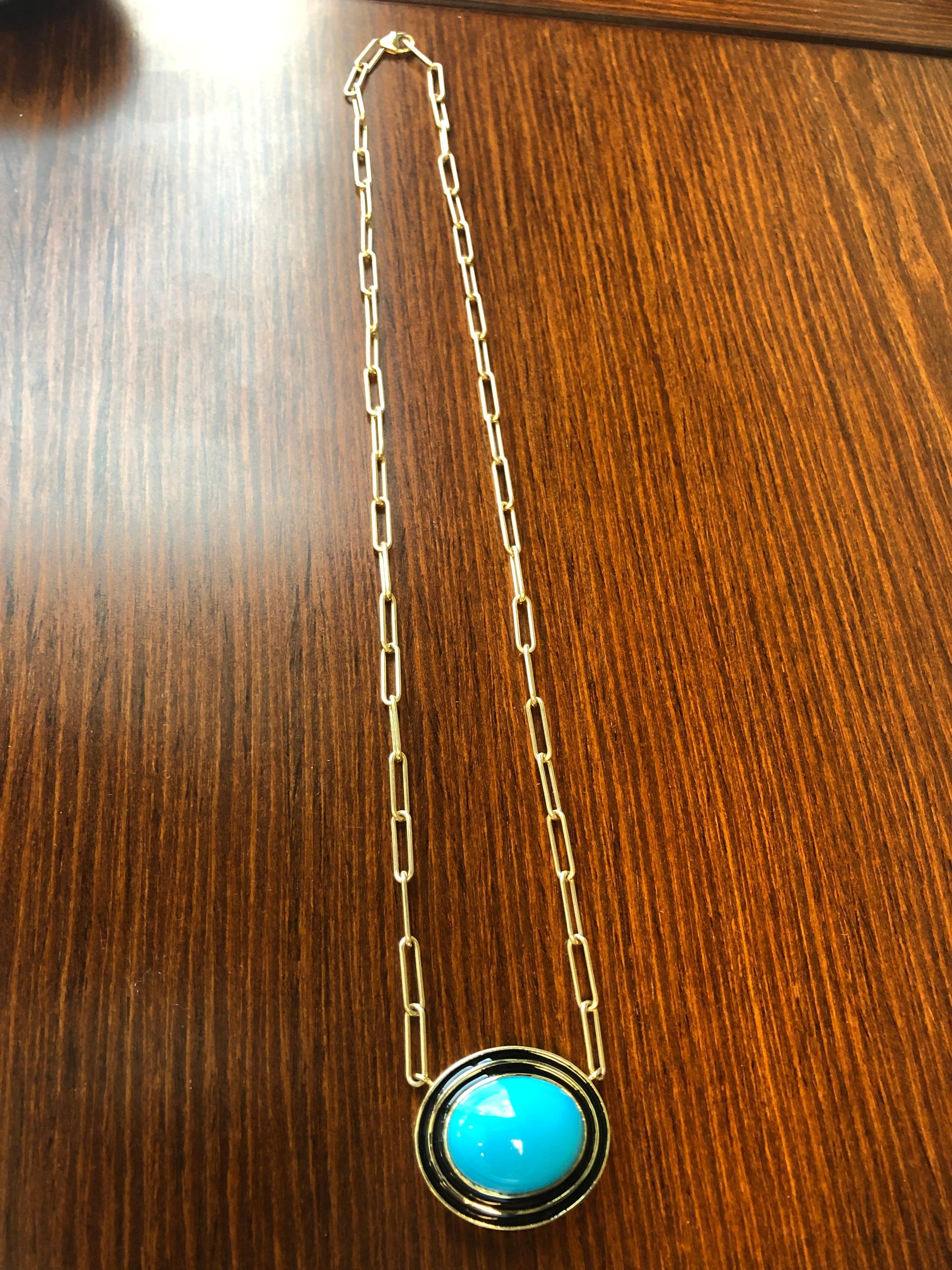 oval turquoise pendant