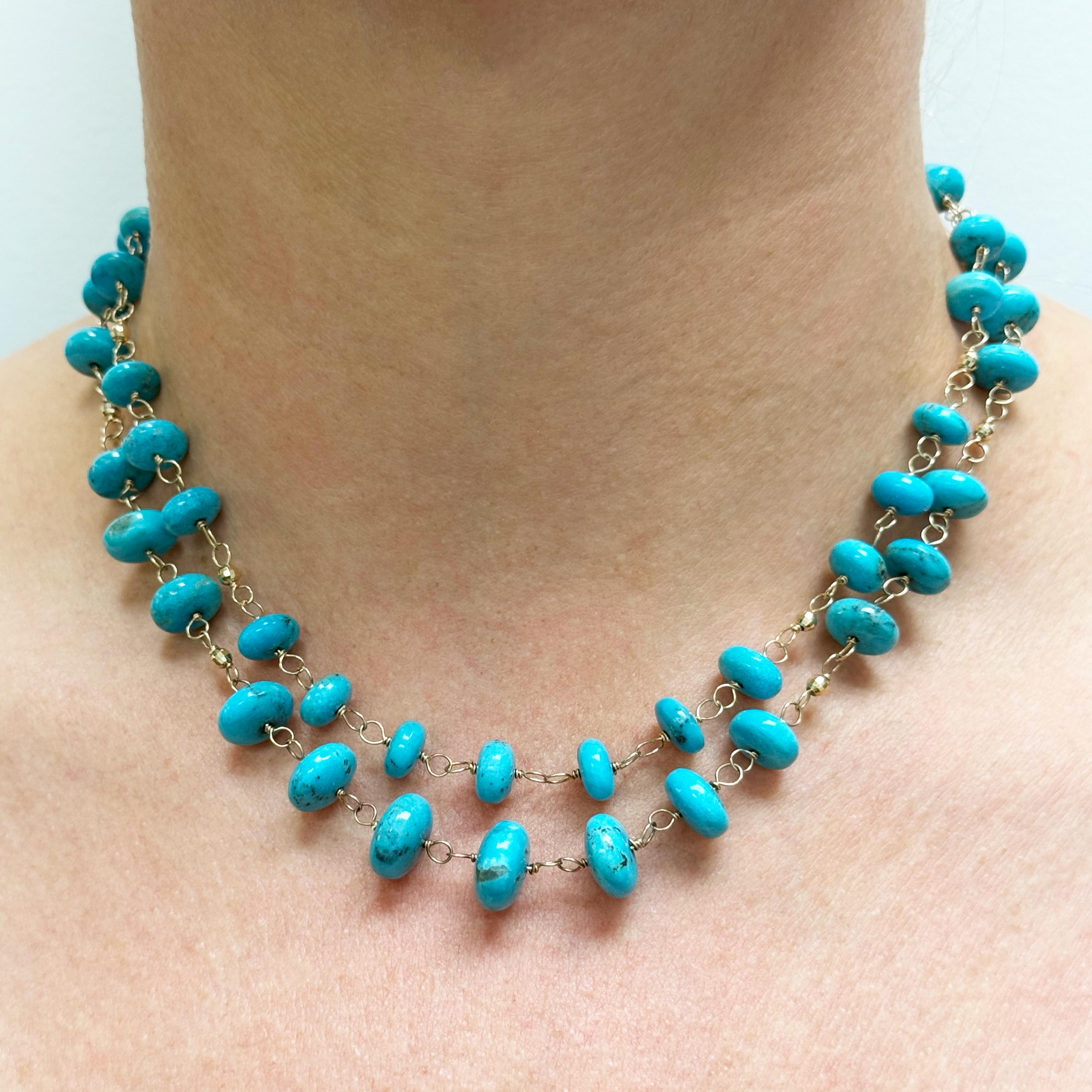 Women's Sleeping Beauty Turquoise Paradizia Necklacde For Sale