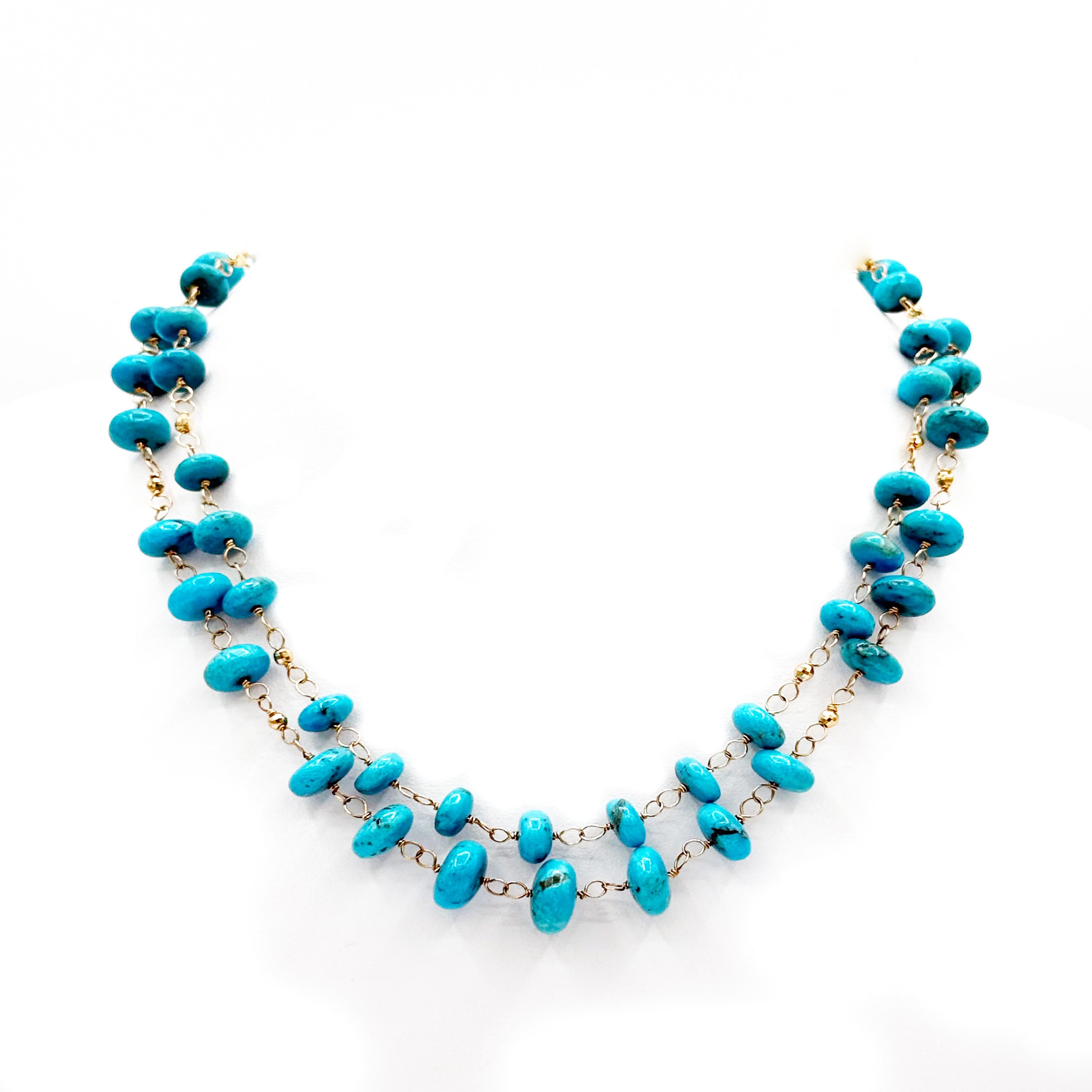 Sleeping Beauty Turquoise Paradizia Necklace For Sale 1