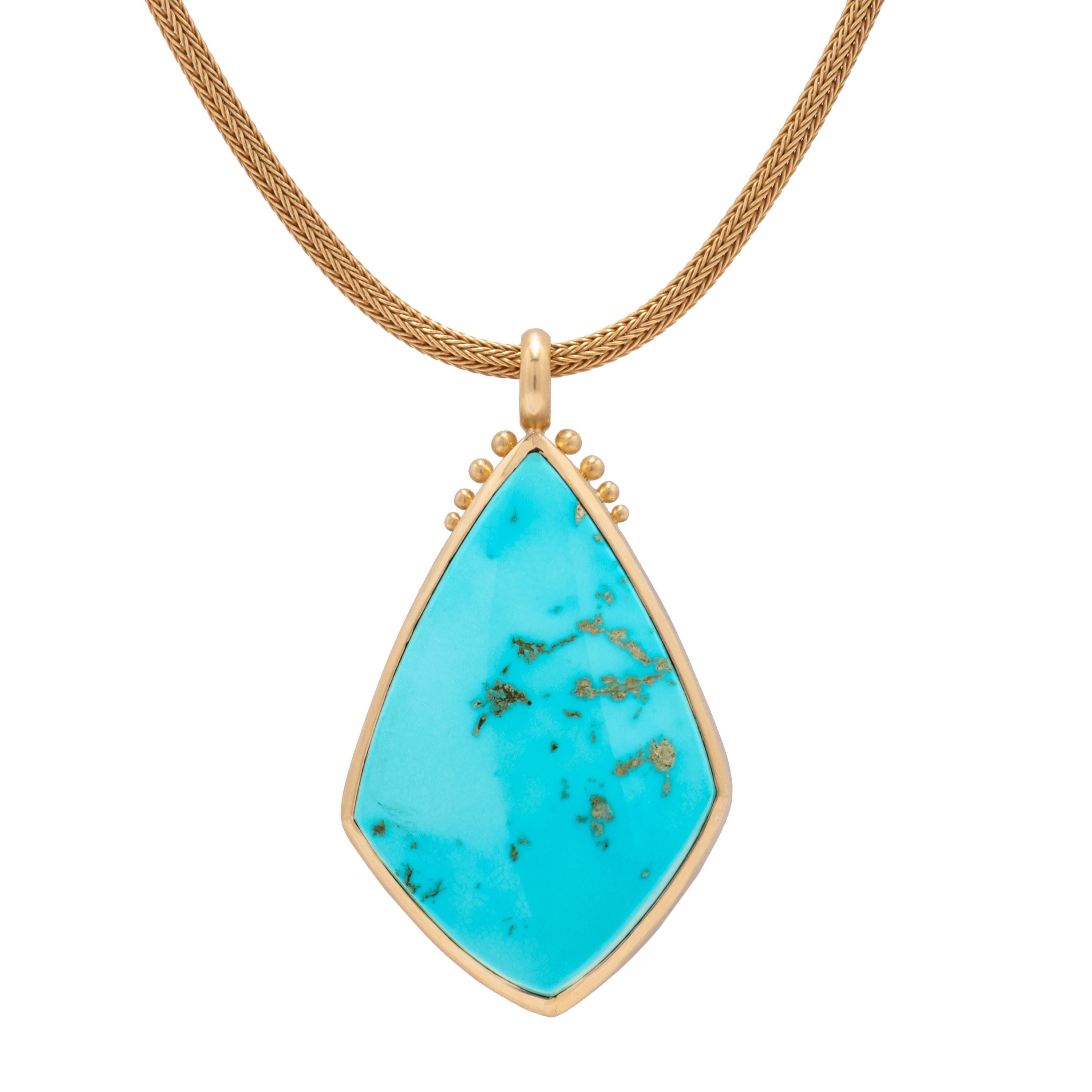 Contemporary Sleeping Beauty Turquoise Pendant For Sale