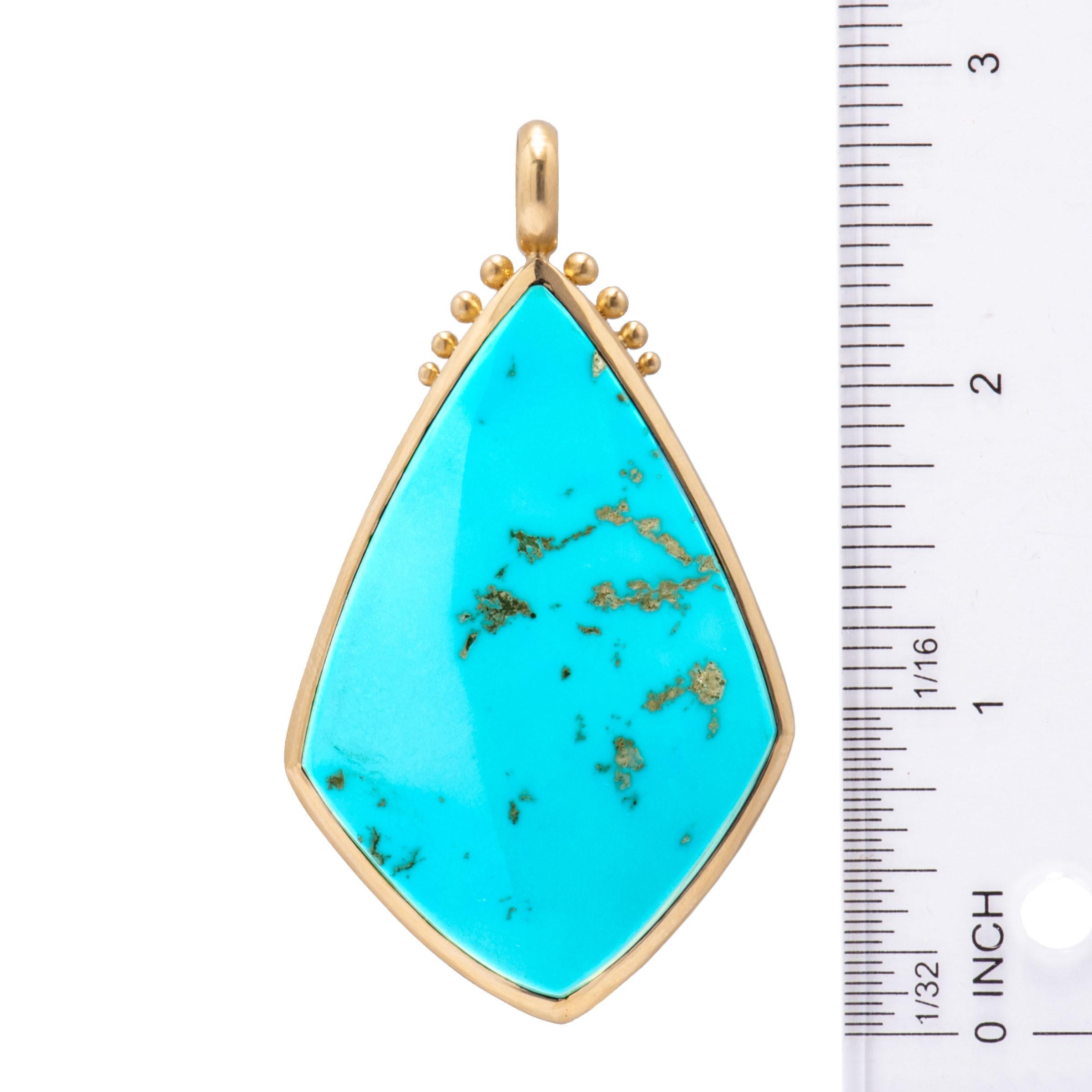 Sleeping Beauty Turquoise Pendant In New Condition For Sale In Santa Fe, NM