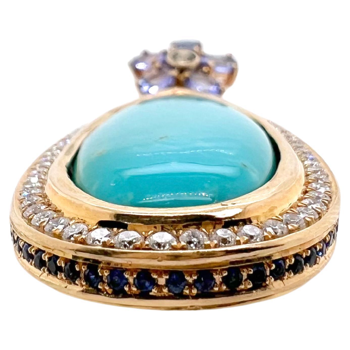 Pendentif Sleeping Beauty avec tanzanite, diamants et saphir Neuf - En vente à Carrollton, TX