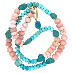 Sleeping Beauty Turquoise Opal Beaded Necklace