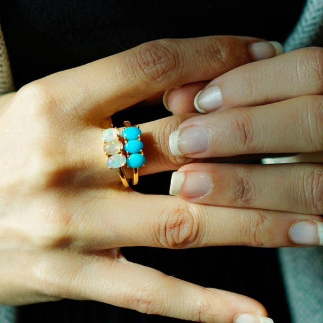 3 stone turquoise ring