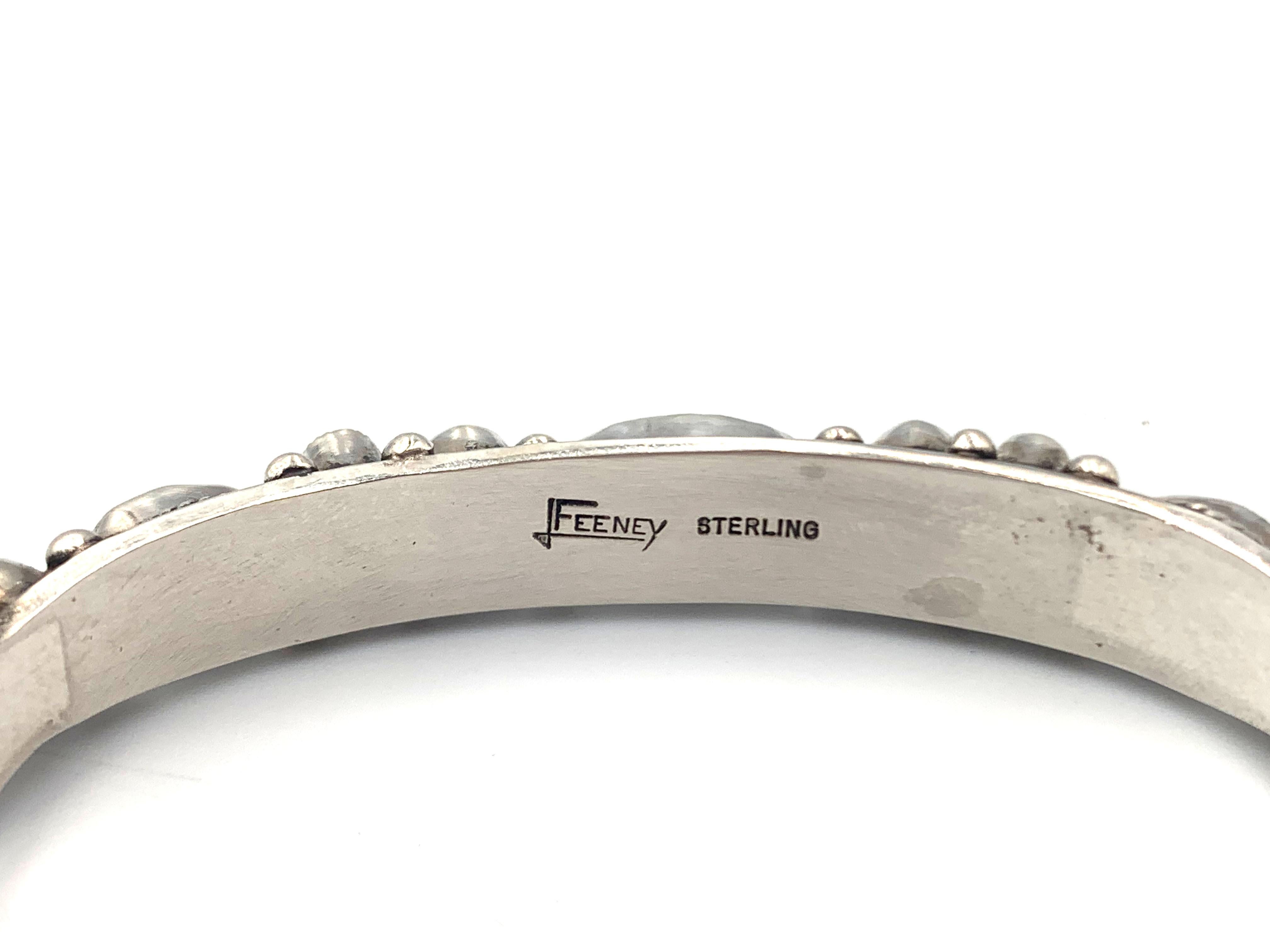 Women's or Men's Sleeping Beauty Turquoise Silver Cuff by Leo Feeney For Sale