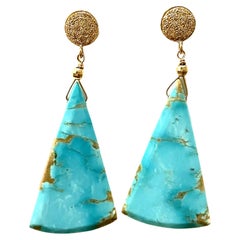 Sleeping Beauty Turquoise Slice Earrings