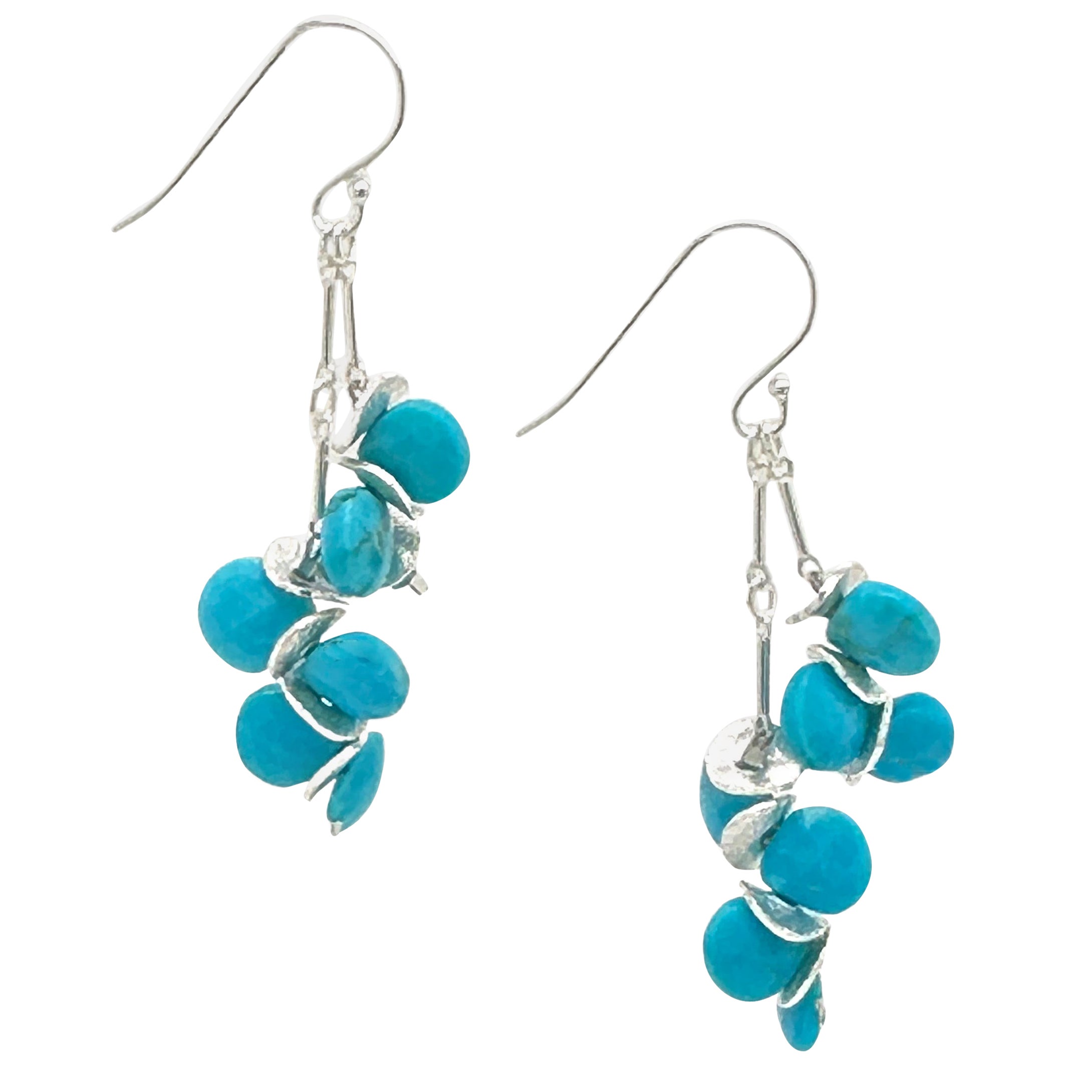 Sleeping Beauty Turquoise Sterling Earrings For Sale