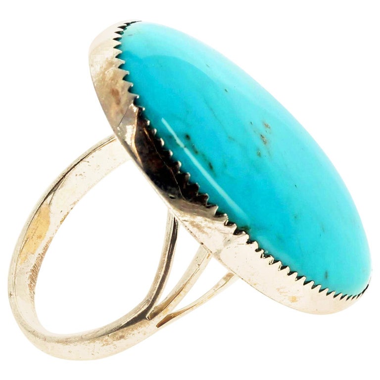 Sleeping Beauty Turquoise Sterling Silver Ring at 1stDibs