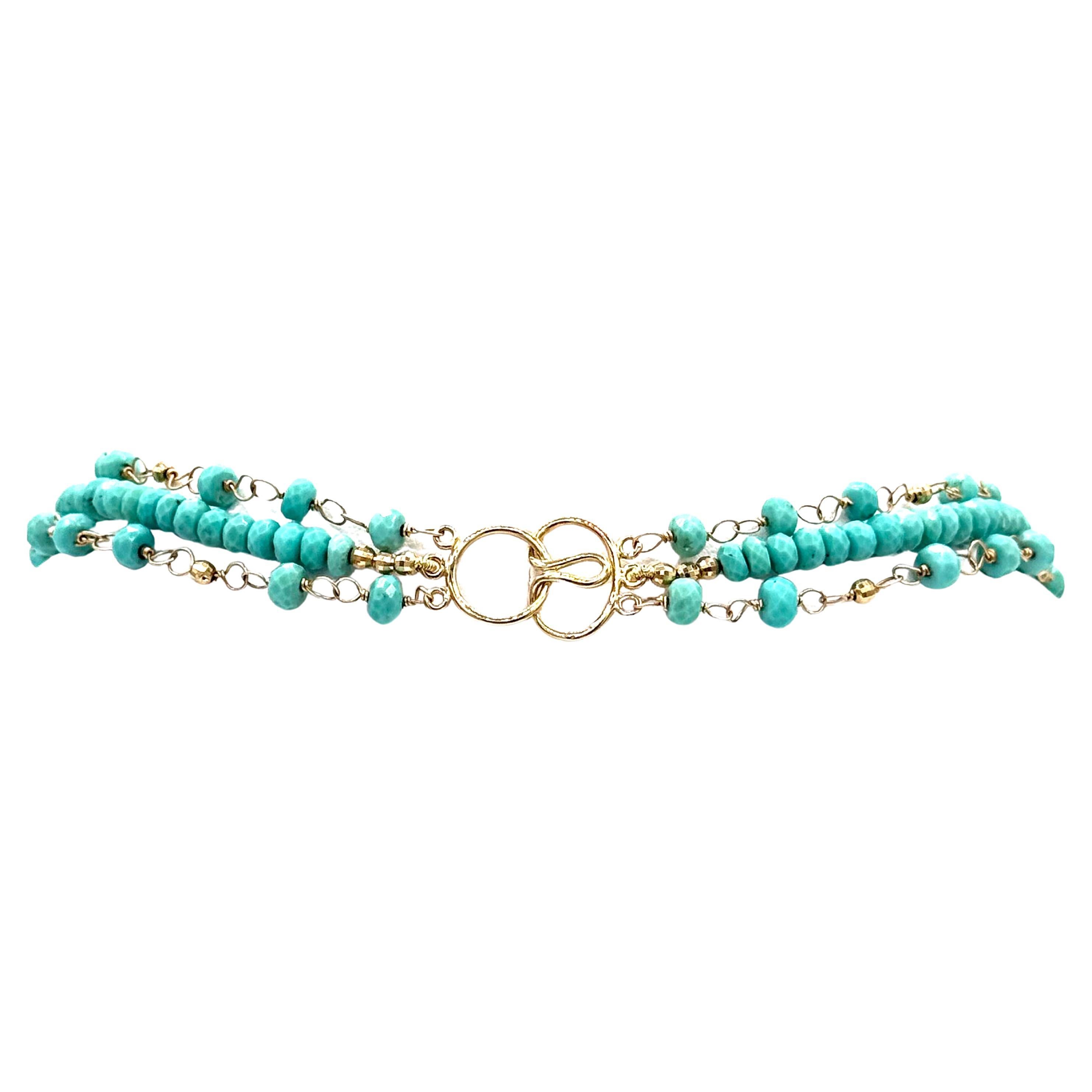 Artisan Sleeping Beauty Turquoise Triple Strand Paradizia Necklace