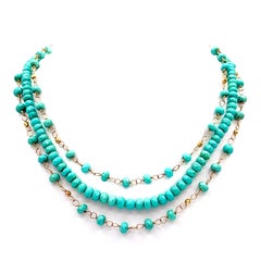 Sleeping Beauty Turquoise Triple Strand Paradizia Necklace