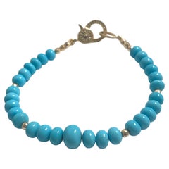 Bracciale in turchese della Bella Addormentata con pavé di diamanti