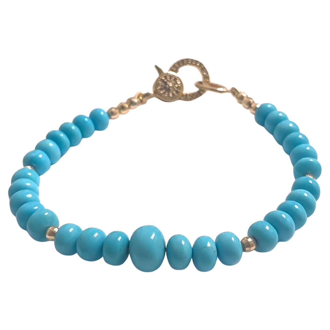 Bracelet de turquoises Sleeping Beauty avec diamants pavés en vente 6