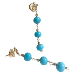 Sleeping Beauty Turquoise with Pave Diamonds Paradizia Earrings
