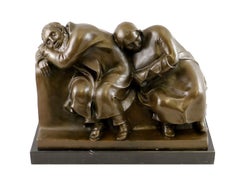 Sleeping Drifters Sculpture in Bronze, 20th century, Art Deco style