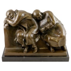 Sleeping Drifters Sculpture in Bronze, 20th century, Art Deco style