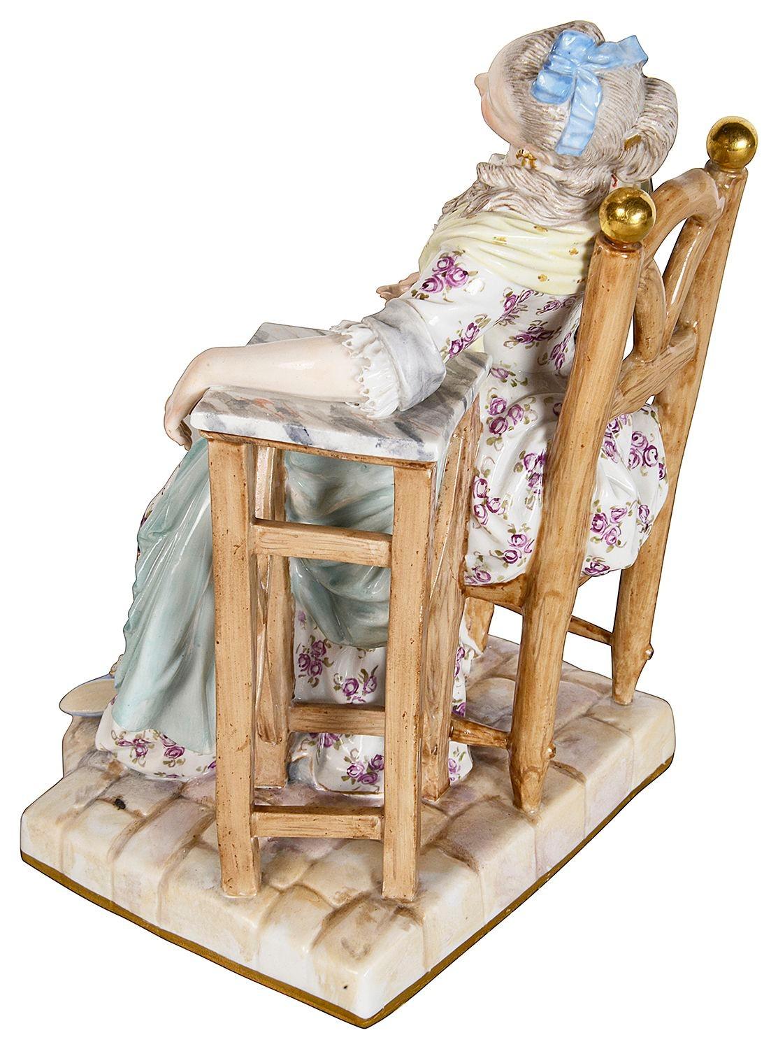 Porcellana Dama addormentata, Meissen, XIX secolo. in vendita