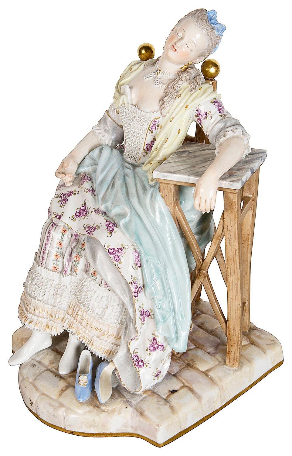 Dama addormentata, Meissen, XIX secolo. in vendita 1