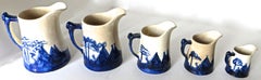 "Sleepy Eye" Complete Set of 5 Stoneware Pitchers, American, circa 1905