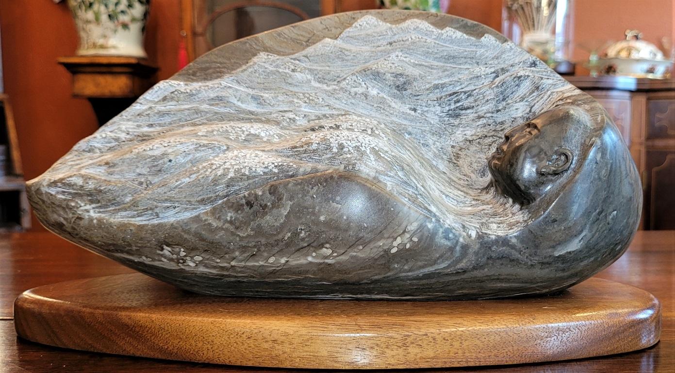 Hand-Carved Sleepy Mountains Sculpture by RD Tsosie For Sale