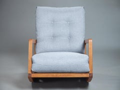 Sedia a dondolo Sleepy in legno massiccio brasiliano con poggiapiedi a dondolo