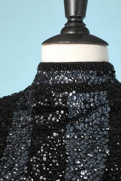 Abito da cocktail senza maniche anni '60 in paillettes con righe e scacchi imperiali