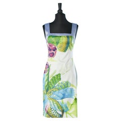 Sleeveless abstract printed cocktail dress Just Cavalli 