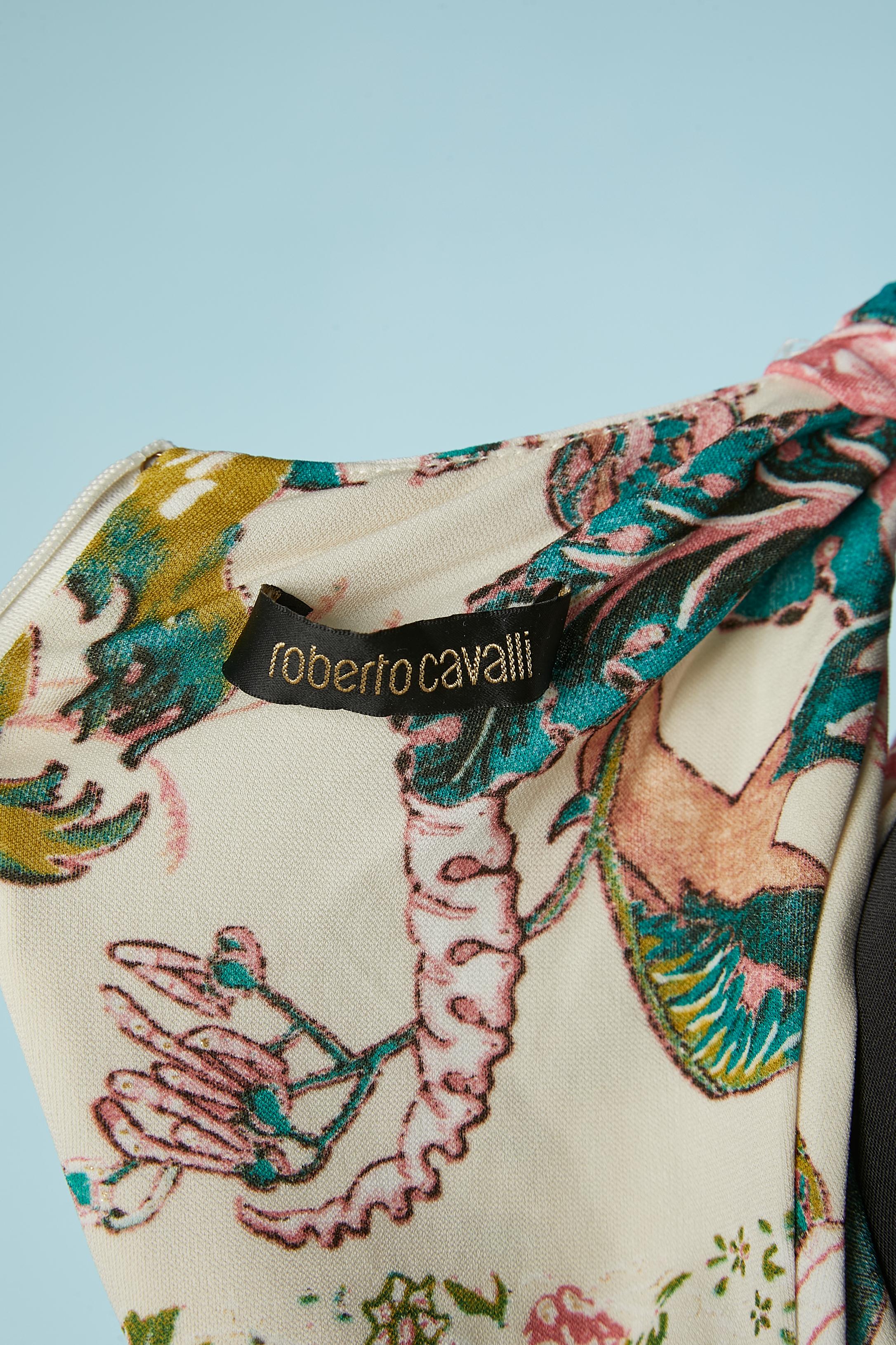 Sleeveless and drape printed jersey dress Roberto Cavalli  For Sale 1