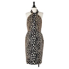 Sleeveless animal printed cocktail dress wrap on the bust Christian Dior 