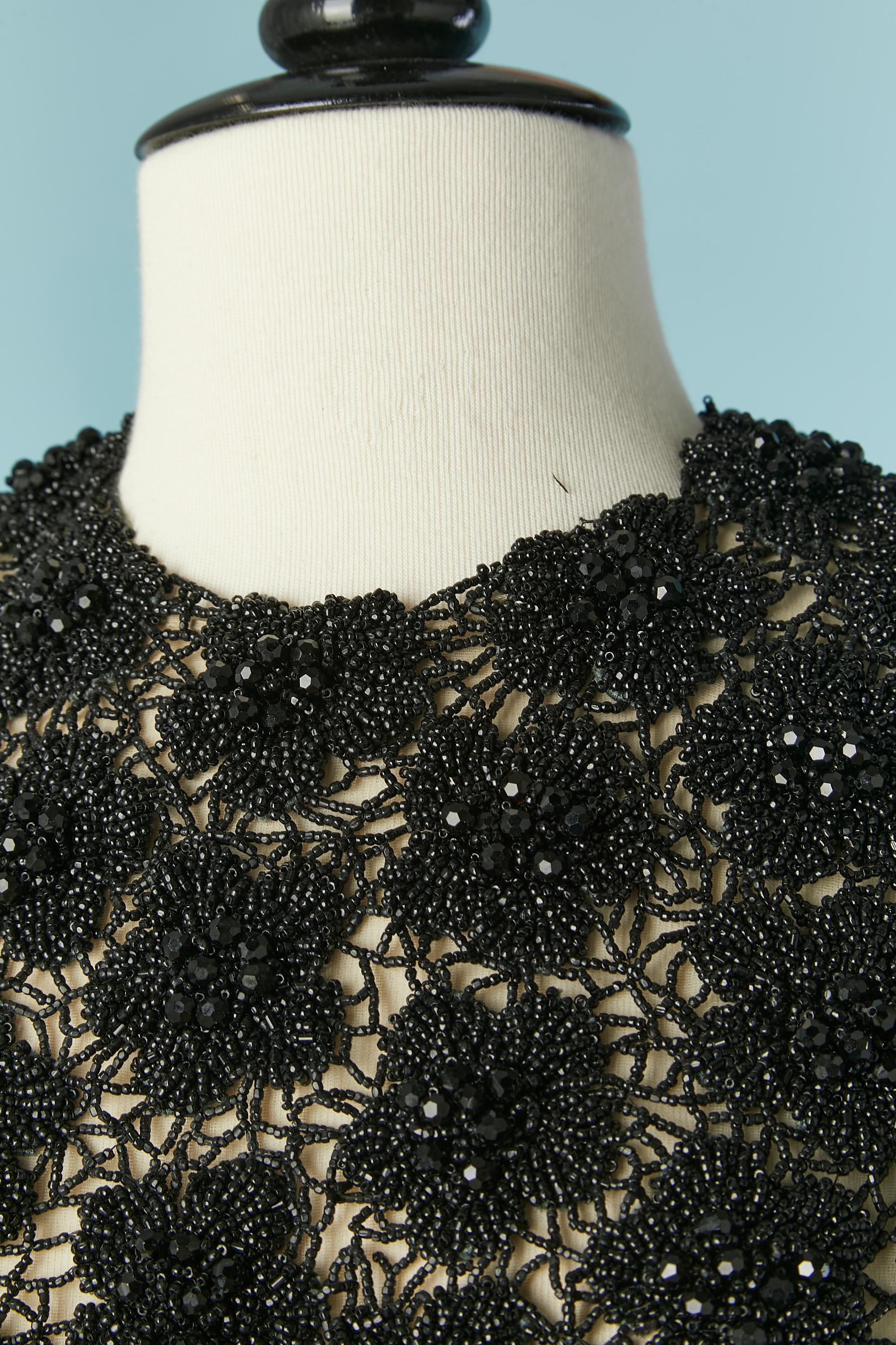 Black Sleeveless beaded top  Maggy Reeves  Circa 1960's For Sale