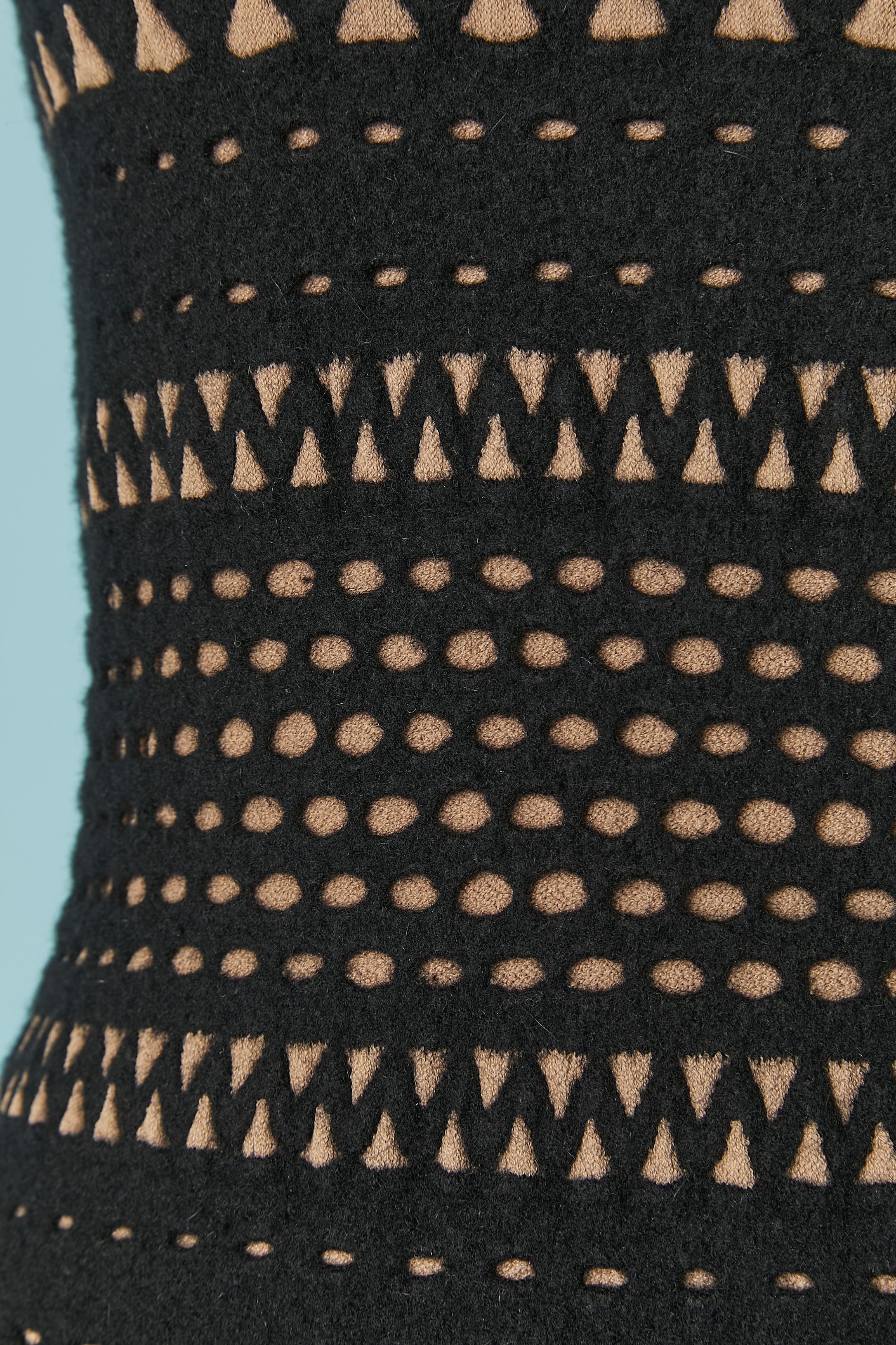 Nero Abito senza maniche in maglia jacquard nera e velata ALAIA in vendita