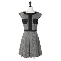 Chanel Black Cotton/Wool Blend Tweed Dress Size 6/38 - Yoogi's Closet