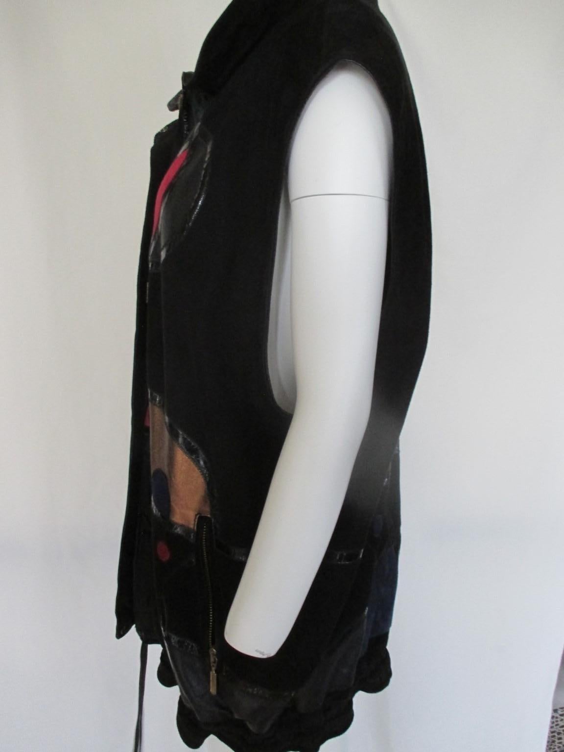 sleeveless leather vest