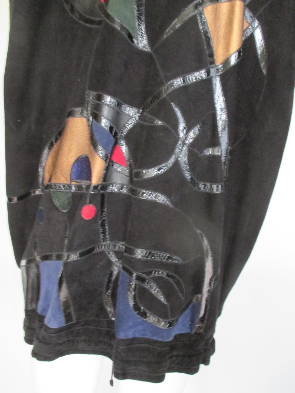 Sleeveless Black Art Leather Vest Jacket In Good Condition For Sale In Amsterdam, NL