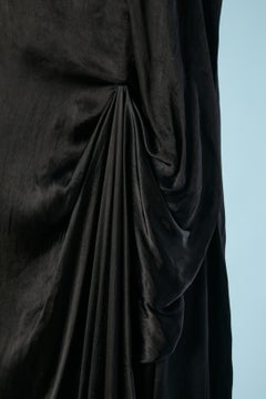 Sleeveless black evening dress drape on the side Lanvin par Alber Elbaz NEW