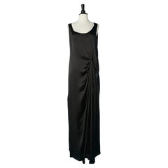 Sleeveless black evening dress drape on the side Lanvin par Alber Elbaz NEW 