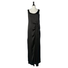 Sleeveless black evening dress drape on the side Lanvin par Alber Elbaz NEW