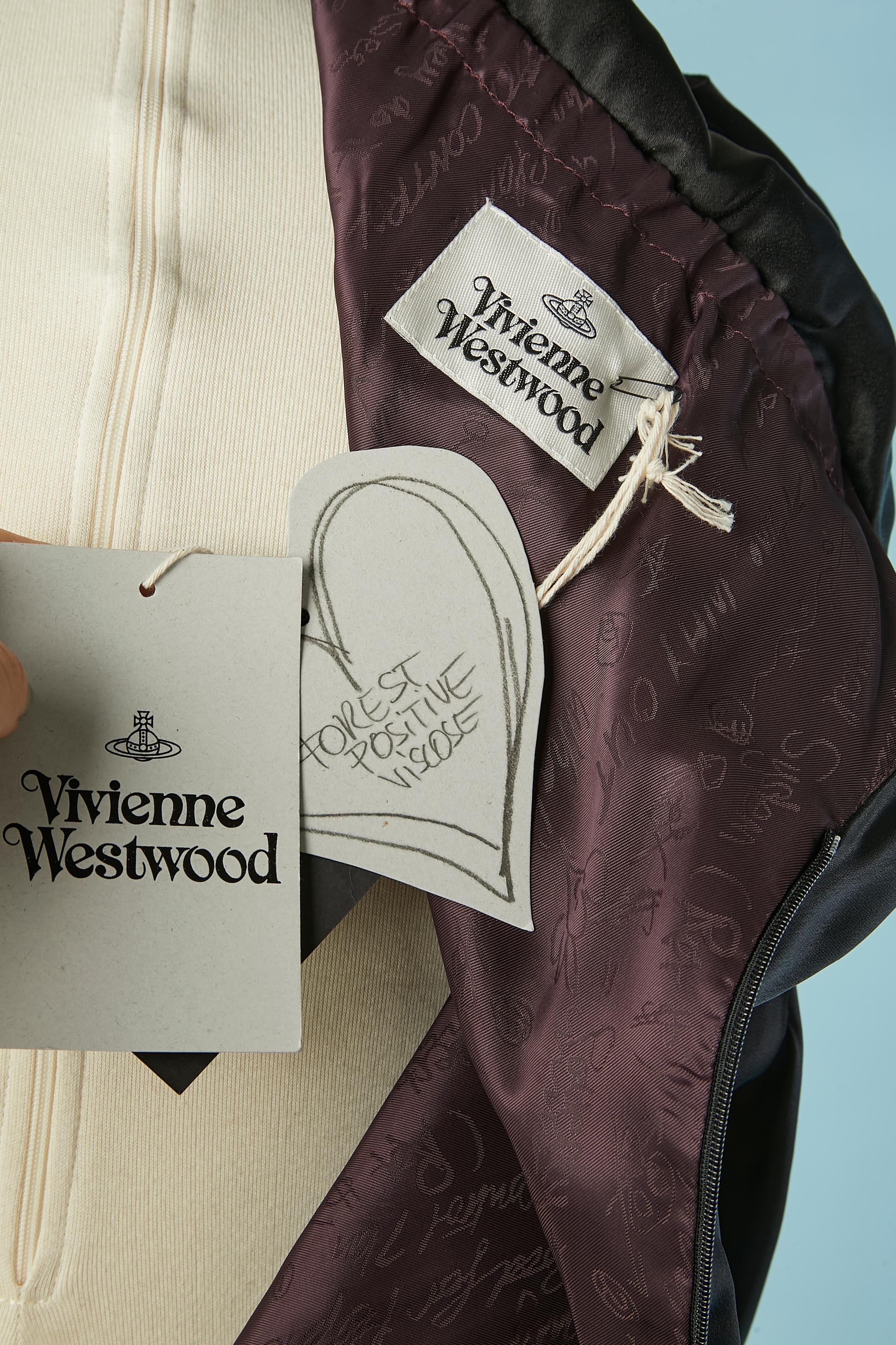 Ärmelloses schwarzes Satin drapiertes Cocktailkleid Vivienne Westwood Neu mit Etikett im Angebot 3