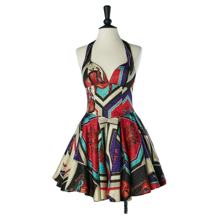Sleeveless brocade cocktail dress Versus Gianni Versace For Sale at 1stDibs