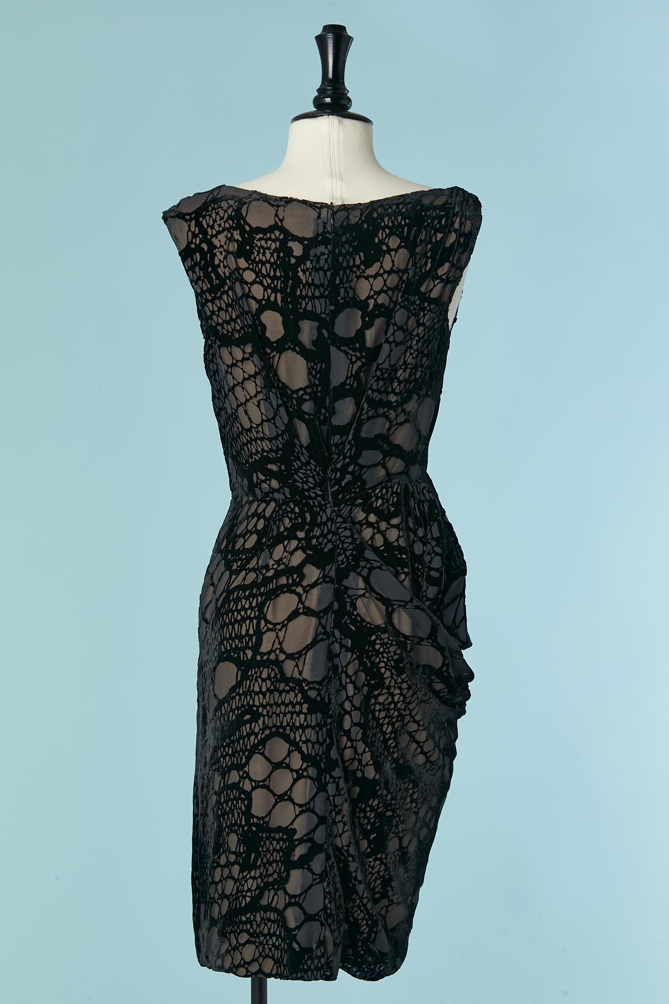 Sleeveless cocktail dress in dévoré velvet J Mendel For Sale 1