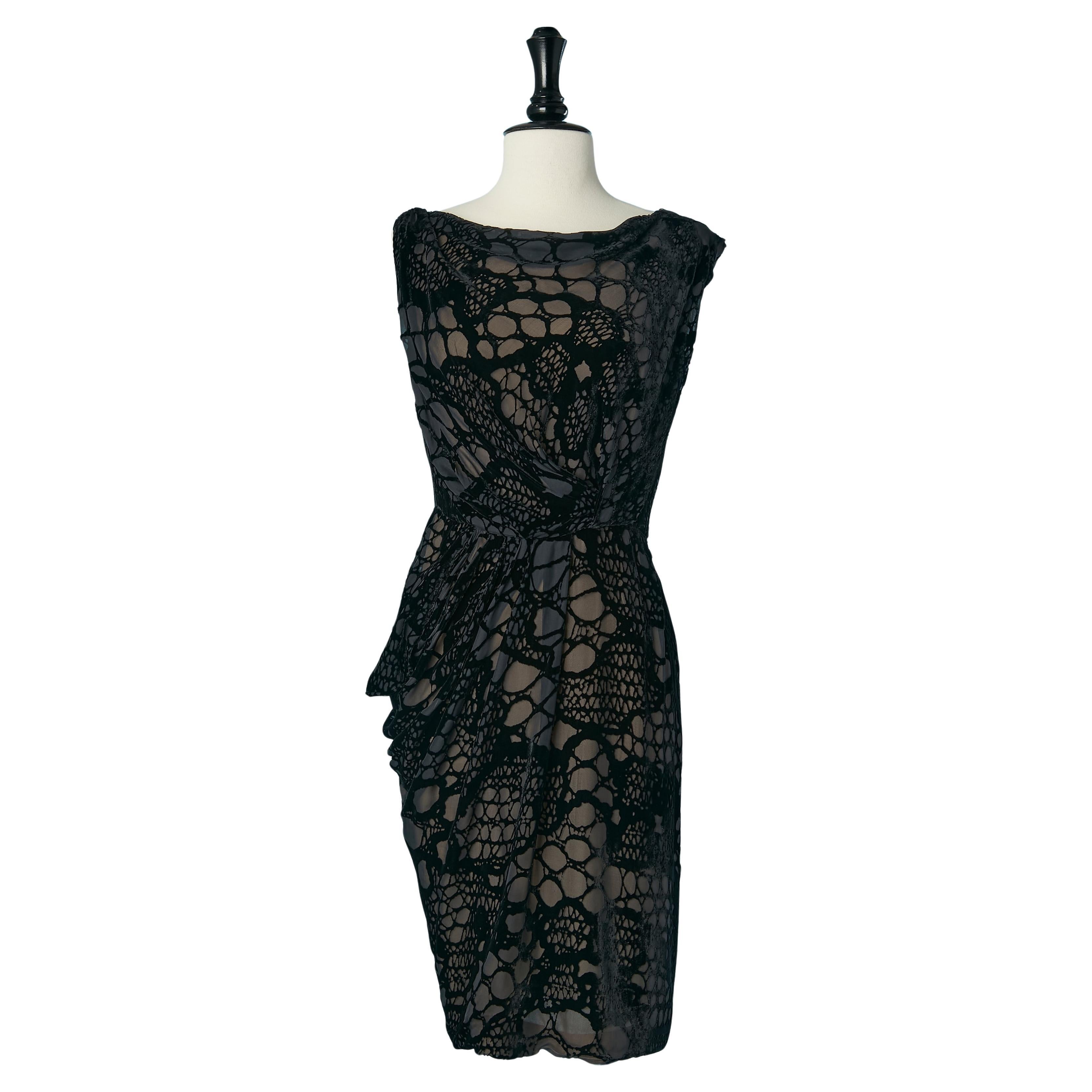 Sleeveless cocktail dress in dévoré velvet J Mendel For Sale