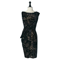 Vestido de cóctel sin mangas de terciopelo dévoré J Mendel