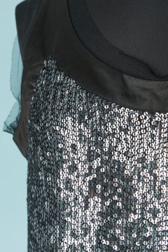 Sleeveless cocktail dress in sequin dégradé from silver to gold GALLIANO